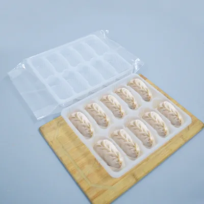 10-compartment Translucent Disposable Dumpling Tray Sushi Container PP Plastic Bag Outer Packaging Low MOQ Fast Shipping Food