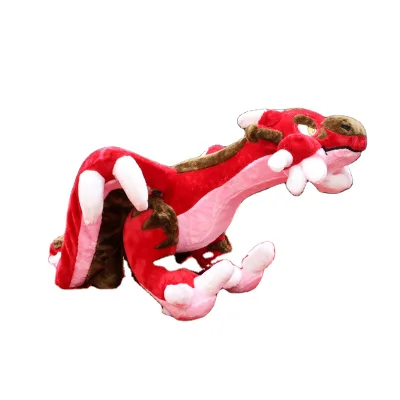Double Layers Furry Material Suit Inflatable Plush Rocking Dragon Inflation for Adult
