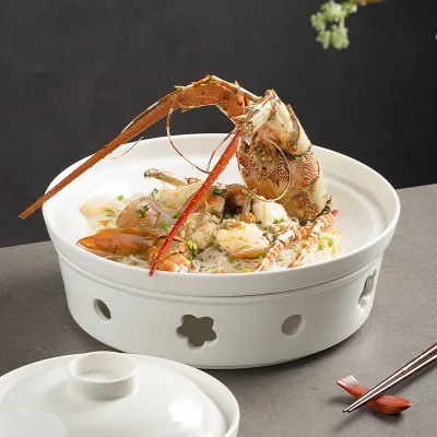 Hotel Dry Pot Alcohol Candle Heater Restaurant Food Warmer Creative Plum Blossom Ceramic Stove Lid Modern Simple Design Easy