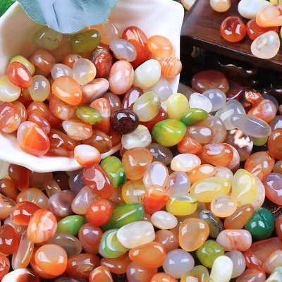 Wholesale Natural 1-3cm Red Agate Quartz Tumble Crystal Gravel Gemstone Stone for Home Decoration