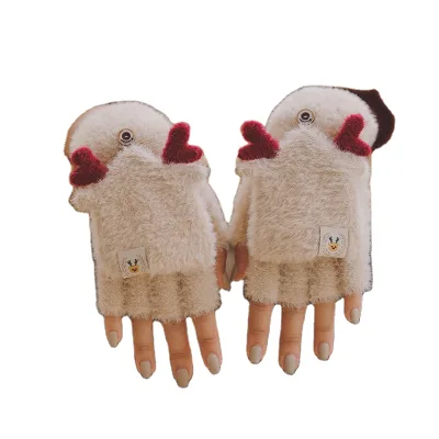 Linda Hot Sell Winter Cute Half Finger Gloves Girl Lovely Warm Knitted Gloves