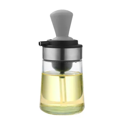 600mL High Quality Glass Olive Oil Dispenser Bottle With Silicone Brush for Cooking