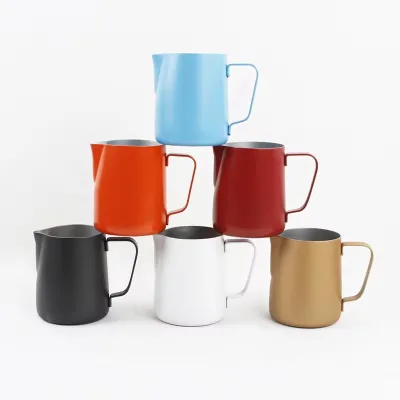 600ML Stainless Steel Latte Art Coffee Milk Pitcher Spray Painted Espresso & Multiple-Colors Tea & Espresso Supplies