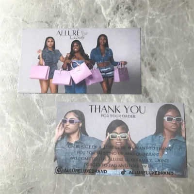 Personalized Thank You Cards Coated Paper/Cardboard Luxury Custom Logo Bulk Teachers Premium Elegant