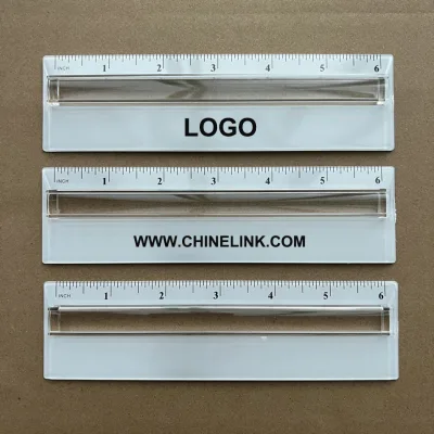 OEM Plastic Magnifying Glass Ruler Two Sided 15 CM 6 INCH Straight Rulers
