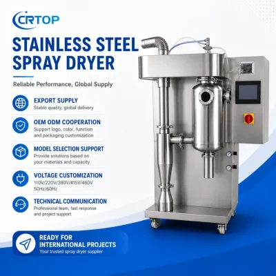 Crtop Stainless Steel Spray Dryer for Export Projects with OEM ODM Sourcing Voltage Options and Model Matching
