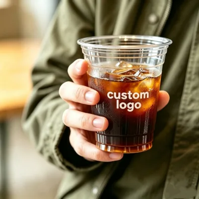 Plastic Cup Reusable Plastic Coffee Cup Custom Logo Portable to Go Drink Cup for Cafe Shop Home Office Iced Latte Beverage
