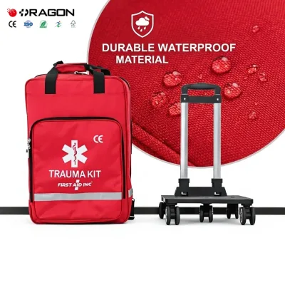 Dragon Wholesale Factory Direct 2-in-1 First Aid Trolley Backpack 1800D Oxford Waterproof OEM ODM Multiple Colors Custom