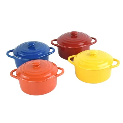 Wholesale Custom Ceramic Casserole Pot with Lid Customizable Cookware for Kitchen Use