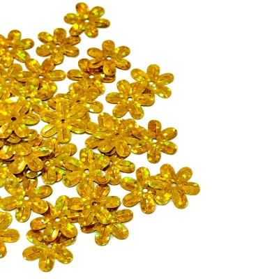 Bulk Wholesale Loose Sequins 14mm Multi-Colored Flower Shape PVC/PET Eco-Friendly Abrasion Resistant Non-Distortion Heat