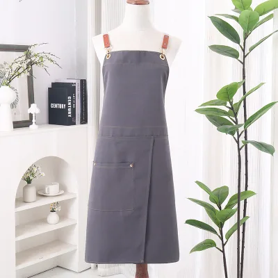 Fashion Waterproof Canvas Cooking Kitchen Aprons for Women with Custom Prints Sleeveless Aprons
