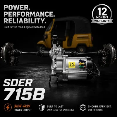 Independent Suspension Transaxle for 72V 4KW AC Electric Cargo Rickshaw Powertrain 715B Factory
