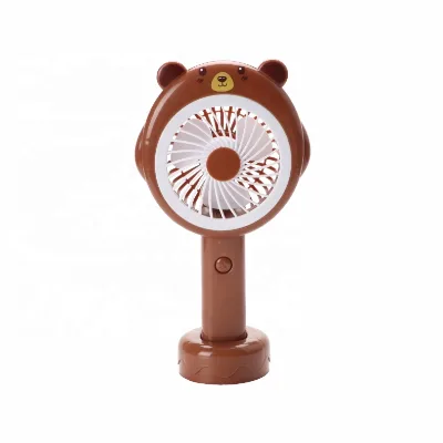 Best Seller Emergency Plastic Electric Small USB Rechargeable Fan with LED Light Hand Held Mini Fan for Household & Outdoor Use