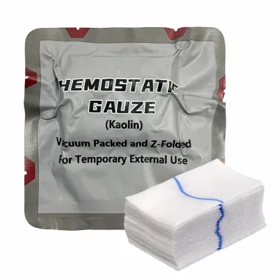CE Approved Kaolin Hemostatic Gauze Emergency Wound Dressing First-Aid Devices Manual Soft Individual Pack