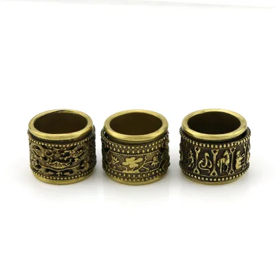 Zodiac Double Dragon Double-layer Rotatable Antique Copper Pattern Ring
