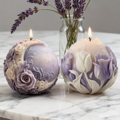 DIY multiple types of three-dimensional lunar flower tulip fragrance candles silicone molds