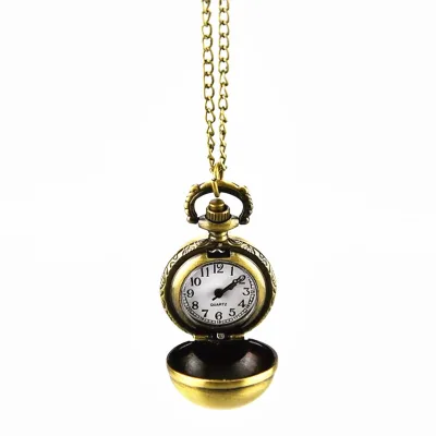 Retro Flip Pocket Watch Fashionable and Personalized Spherical Versatile Necklace Hanging Watch Accessory Gift for Student Watch