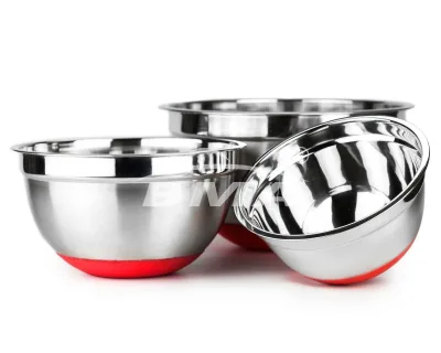 Reasonable Price Stainless Steel Nonslip Mixing Bowls With Pe Lids Stackable