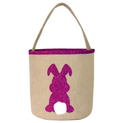 Hot Sale Easter Gift Bag Canvas Tote Bag Plush Bunny Ear Storage Bag
