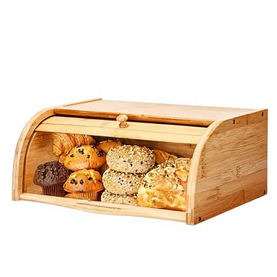Customizable Bamboo Bread Box Kitchen Countertop Dust-proof Bread Storage Cabinet Environmentally Friendly Safe Easy to Clean