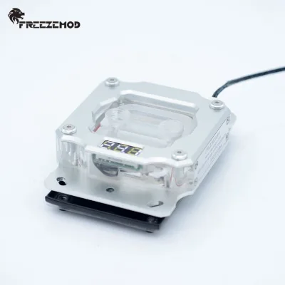 Freezemod CPU Water Liquid Cooling Block Built-in Temperature Sensor Display for AMD Platform.