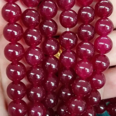 Wholesale Stone Beads Loose Colored Ruby Stone Beads 8mm Ruby Stone Beads for Jewelry Making