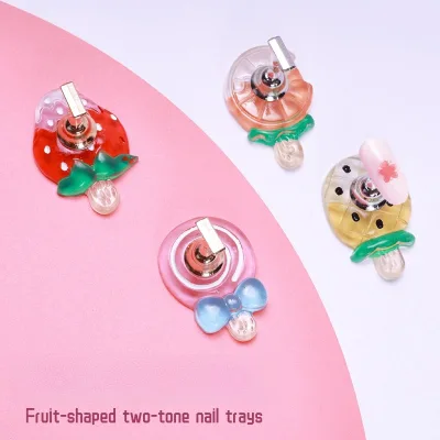 Nail Practice Base Fairy Fruit Dual Color Nail Plate Fixed Strawberry Pineapple Lollipop Nail Tip Holder
