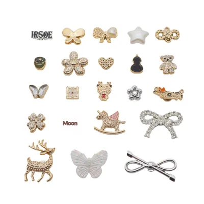 Factory Direct DIY Wholesales ABS Shoe Charms with Diamond One-Horn for and Four-Leaf Clover Clog Shoe Decorations Various Style
