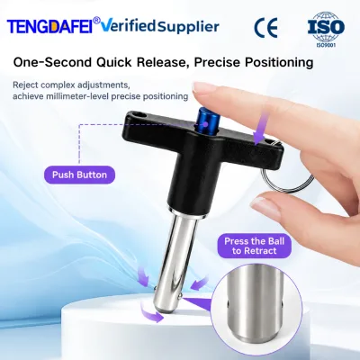 CNC Precision 304 Stainless Steel T Handle Quick Release Pin for Positive Locking and Positioning 5mm-25mm