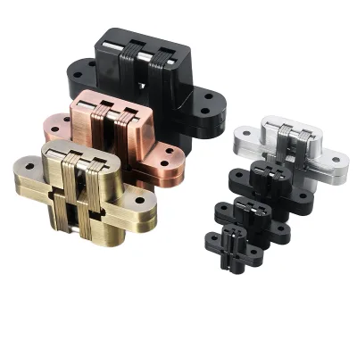 Modern Concealed Zinc-Alloy Wooden Door Cross Hinge Invisible Opening Hidden Window Door Frames 180 Degree Opening Elegant