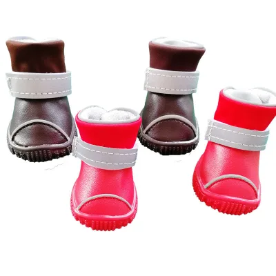 Waterproof Anti-Slip PU Dog and Cat Rain Boots Classic Style Outdoor Pet Rain and Snow Shoes