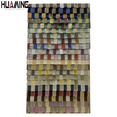 NO MOQ 145/290 Yarn Dyed Woven Striped Jacquard Upholstery Medium Weight Cotton Viscose Polyester Fabric for Home Textile
