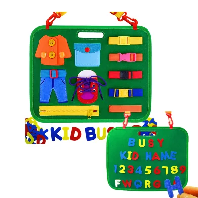 New Arrival Contrast Dementia Montessori Toddler Activity Baby Busy Board with Removable Alphabet Numbers