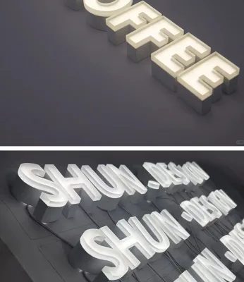 Acrylic Back-Lit LED Advertising Sign Stainless Steel Luminous Mini Characters Super Mini DC for Mall Door Head Electronic Sign