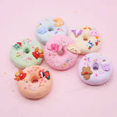 Cute Donuts Shape Bubble Bar Bath Soap Handmade with Shea Butter Gift for Birthday, Halloween Day and Christmas Day