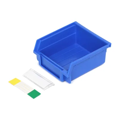 Small Parts Storage Hanging Bins Wall Mount Plastic Organizer with Labels for Garage Workshop Hardware Screws Nails Parts