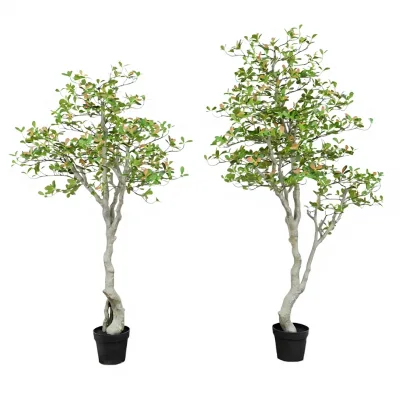 Artificial Olive Tree PVC Faux Plant Natural Touch Realistic Trunk Floor Standing for Indoor Outdoor Decor