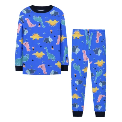 Winter Kids Pajamas Long Sleeve Cartoon Undersea World Little Monster Kids Sleepwear Set Boys Pyjamas Children Clothing Set