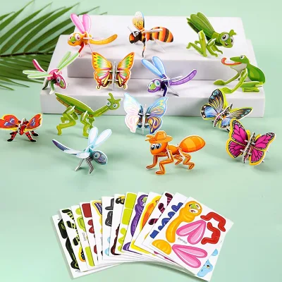 2024 New 3D Puzzles for Kids DIY 3D Puzzle Educational 3D Cartoon Puzzle