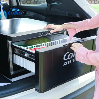 40-Liters Big Capacity Built-in Fridge 12V Compressor Drawer Freezer Cooling Mode for Space Saving Camper Boat Van 24V Voltage