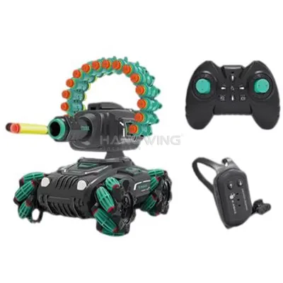 HW TOYS 1:16 12+ Channel Metal Soft Bullet Launching Spray Stunt Remote Control Armored Vehicle Rc Car Toy for Kids