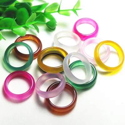 Hot Selling Unisex Ring Jewelry Agate Various Gemstone Ring Wholesale Green Jade Ring