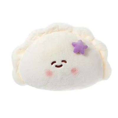 Cute Dumpling & Steamed Bun Plush Pillow Soft Plush Stuffed Toy Embroidery Sleeping Companion & Cushion