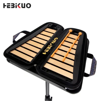 HEBIKUO Integrated 16-note Small Xylophone Set with ABS case protection Adjustable Stand for Classroom Use Aluminum Plate Piano