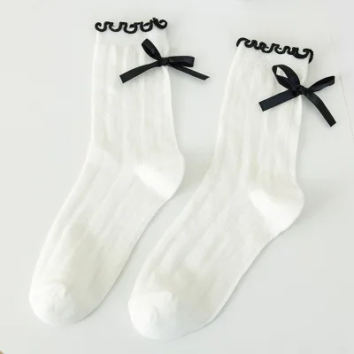 Innovative Design Girl Kids Ladies Eco Cotton Retro Style Long Slouch extra Wide Calf Swoven Dress Socks With Ruffles