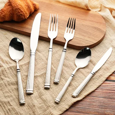 24-Pcs Home Steel Cutlery Set 6-Pcs Steak Knife Stainless Steel Cutlery Gift Set 24-Pcs Chef Knives Set All Metal