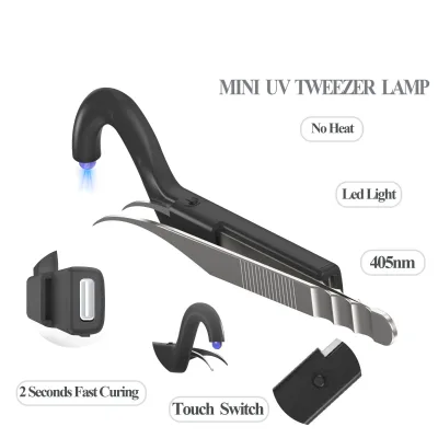 Customize Logo Rechargeable Wireless Uv Lash Lamp Eyelash 2s Fast Drying Tweezers Led Light Uv Lamp for Eyelash Extensions