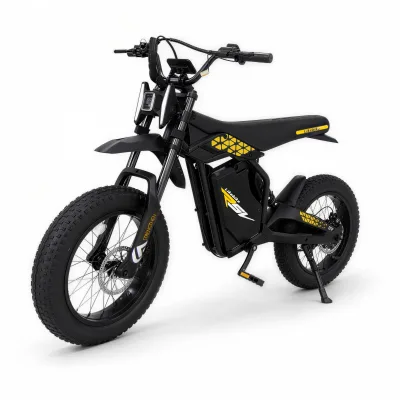 750W 48V Ebike with Rear Hub Motor Integrated 20AH Lithium Battery Single Speed 20" Wheels Full Suspension >50km/h
