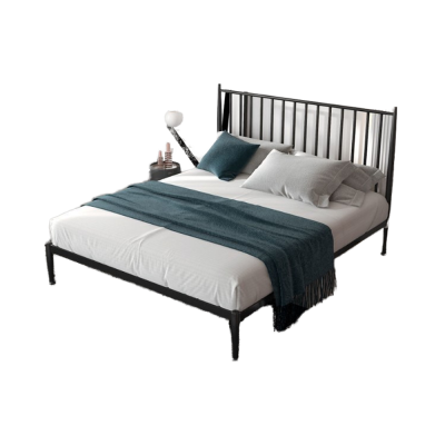 Modern Simple Iron White Metal Bed Convertible Single Double Queen King Sizes for Bedroom Use in Hotels Schools Home Furniture