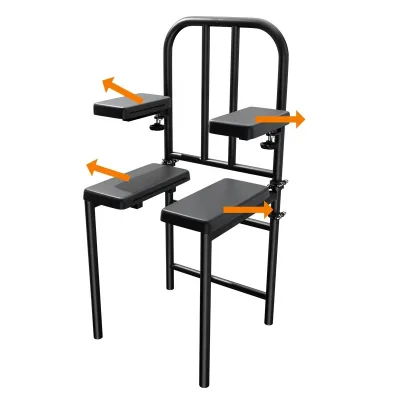 BDSM Novelty Rotary Adjustable Hand Rest Handcuff Restraint Sex Chair Bondage Furniture Sex Toys Woman Iron+PU Leather Black